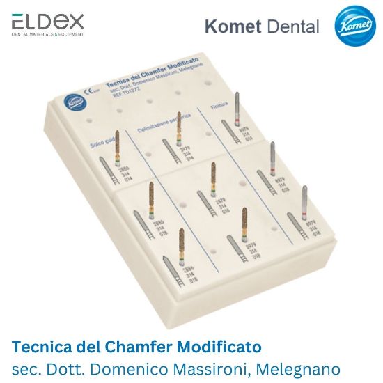 Picture of PreparationSet for modified chamfer, acc. to Dr. Massironi, 9 burs, Ref. TD1272